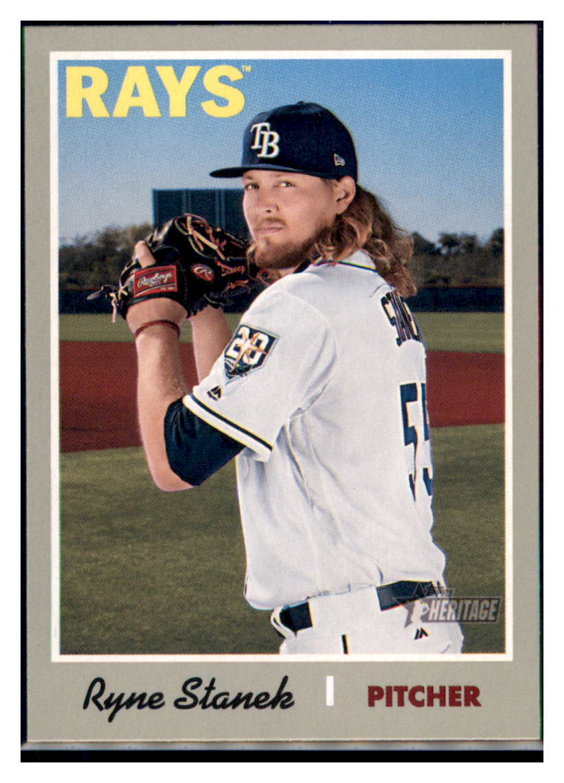 2019 Topps Heritage Ryne Stanek Tampa Bay Rays #392 Baseball card TMH1C_1a simple Xclusive Collectibles