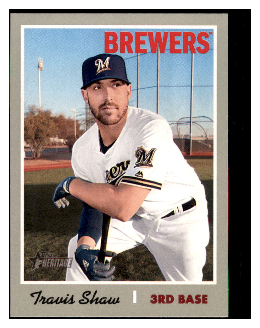 2019 Topps Heritage Travis Shaw    Milwaukee Brewers #231 Baseball card   TMH1C_1a simple Xclusive Collectibles