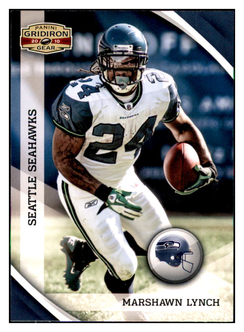 2010 Panini Gridiron Gear Marshawn
  Lynch    Seattle Seahawks #16 Football
  card   TMH1C simple Xclusive Collectibles   