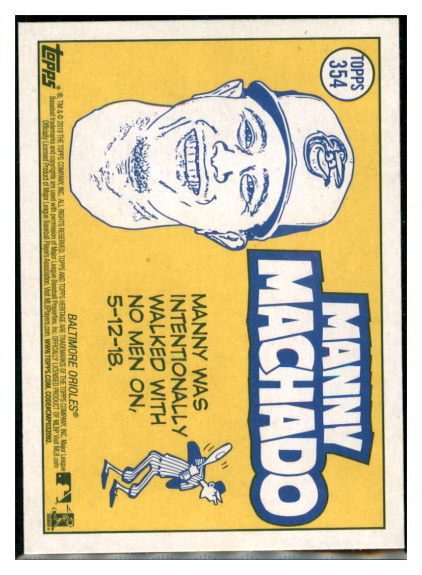2019 Topps Heritage Manny Machado    Baltimore Orioles #354 Baseball card Sporting News TMH1C_1a simple Xclusive Collectibles