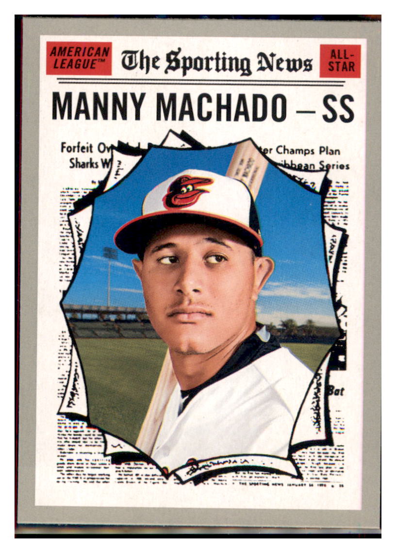 2019 Topps Heritage Manny Machado    Baltimore Orioles #354 Baseball card Sporting News TMH1C_1a simple Xclusive Collectibles