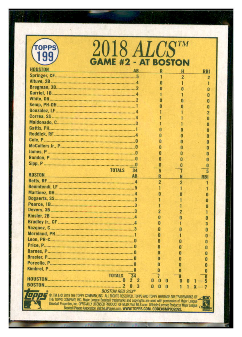 2019 Topps Heritage Jackie Clears Ducks
  on the Pond!    Boston Red Sox #199
  Baseball card   TMH1C_1a simple Xclusive Collectibles