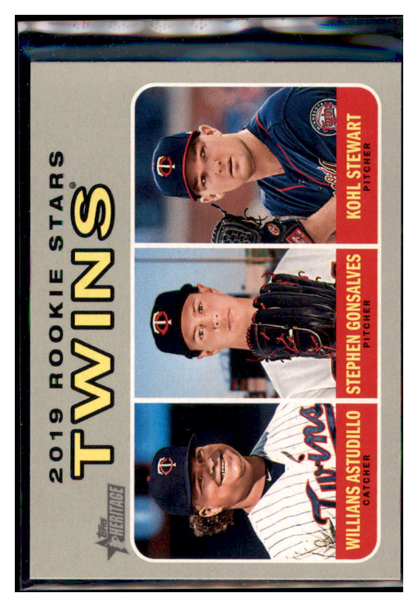2019 Topps Heritage Kohl Stewart /
Willians Astudillo / Stephen Gonsalves CPC, RC, RS Minnesota Twins #386 Baseball card TMH1C simple Xclusive Collectibles