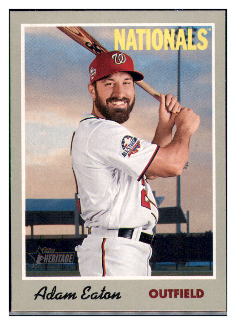 2019 Topps Heritage Adam Eaton Washington Nationals #14 Baseball
card TMH1C simple Xclusive Collectibles