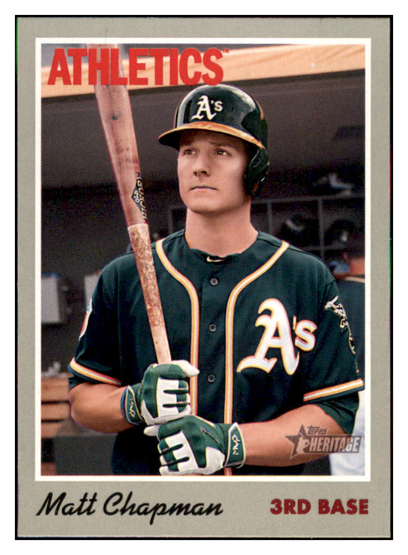 2019 Topps Heritage Matt Chapman Oakland Athletics #120 Baseball card TMH1C simple Xclusive Collectibles