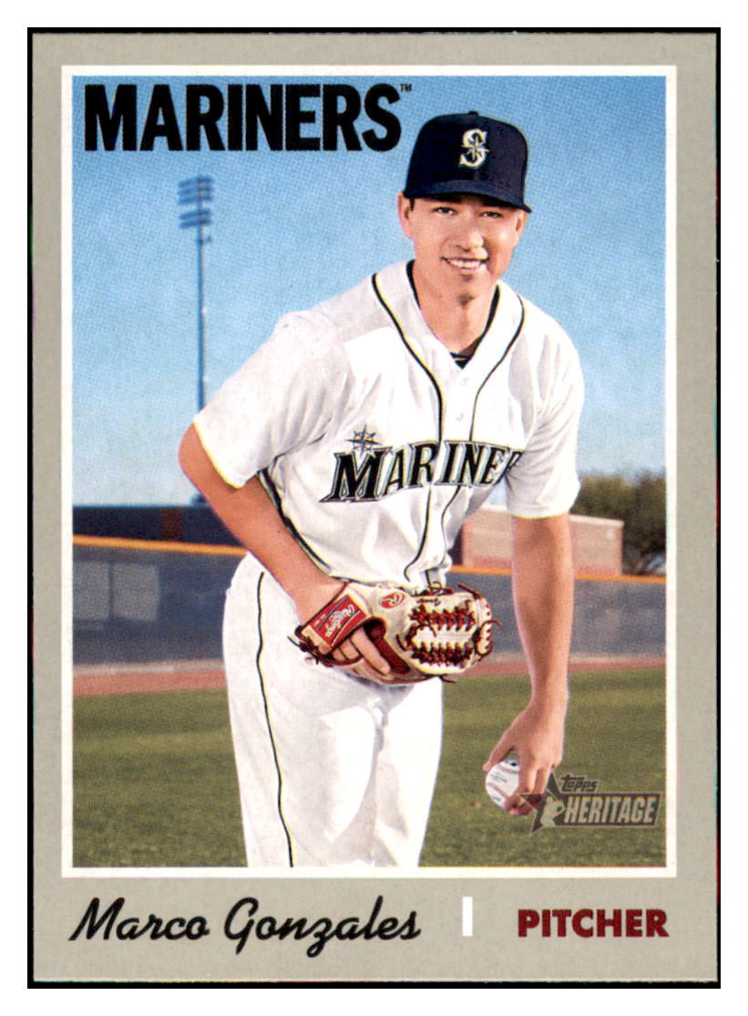 2019 Topps Heritage Marco Gonzales Seattle Mariners #377 Baseball card TMH1B simple Xclusive Collectibles