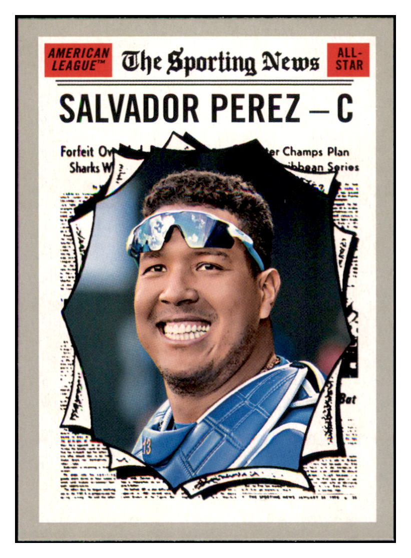 2019 Topps Heritage Salvador Perez    Kansas City Royals #351 Baseball card Sporting News  TMH1B simple Xclusive Collectibles   