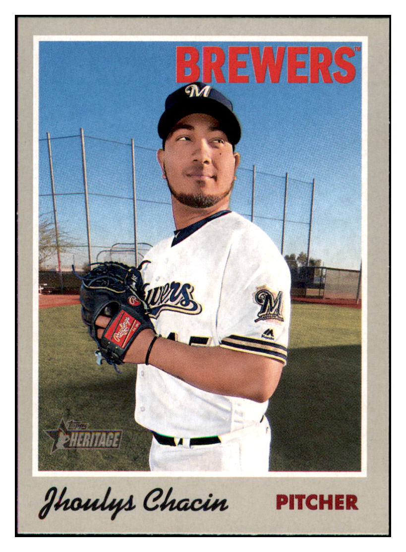 2019 Topps Heritage Jhoulys Chacin    Milwaukee Brewers #31 Baseball card    TMH1B simple Xclusive Collectibles