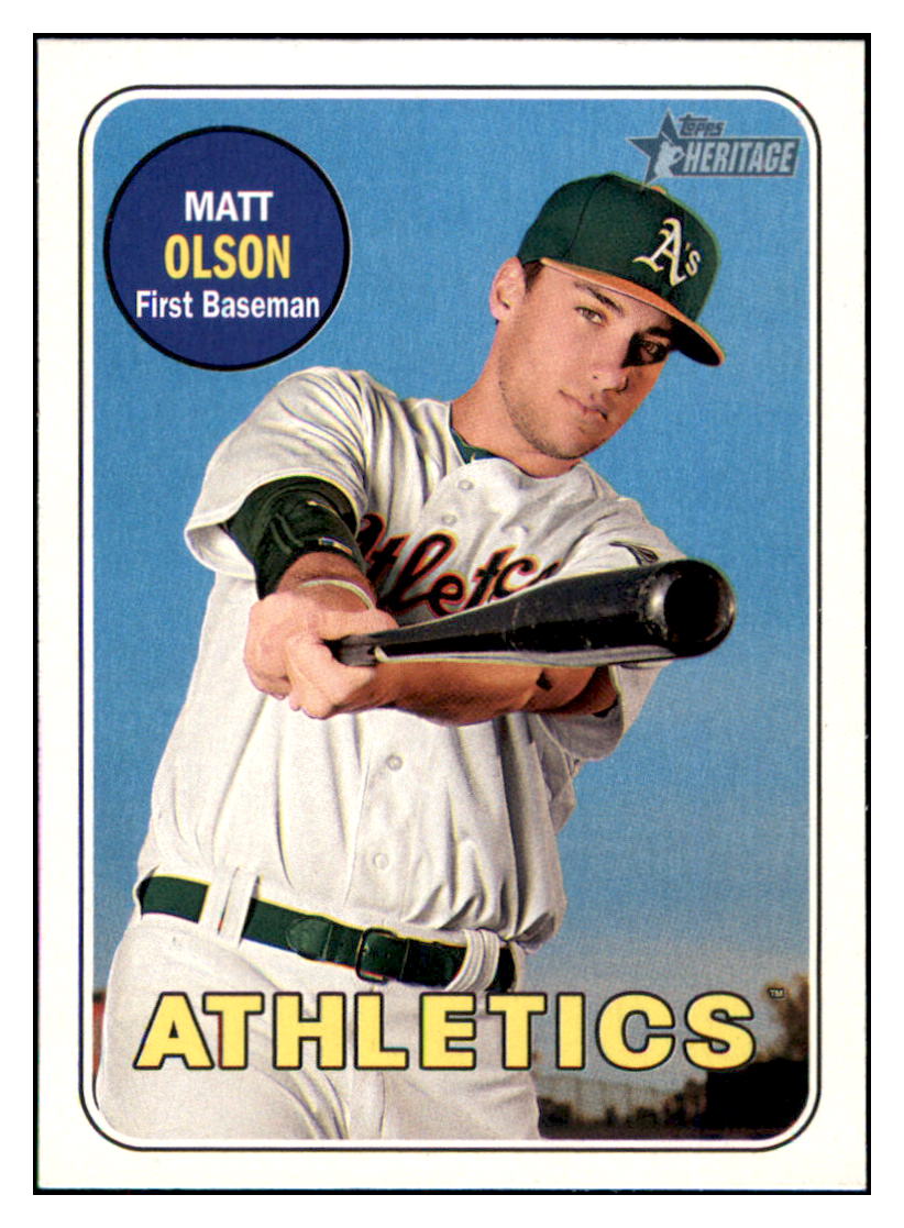 2018 Topps Heritage Matt Olson Oakland Athletics #302 Baseball card TMH1B simple Xclusive Collectibles