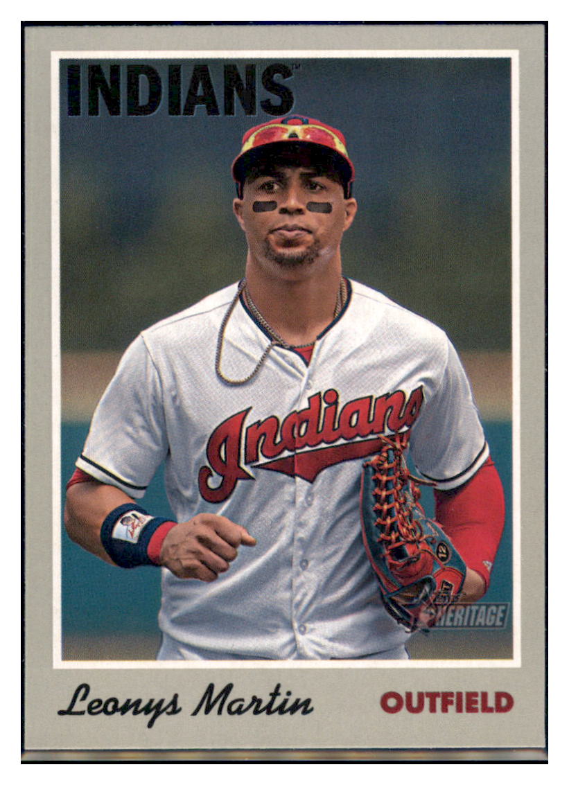 2019 Topps Heritage Leonys Martin    Cleveland Indians #27 Baseball card    TMH1B simple Xclusive Collectibles   