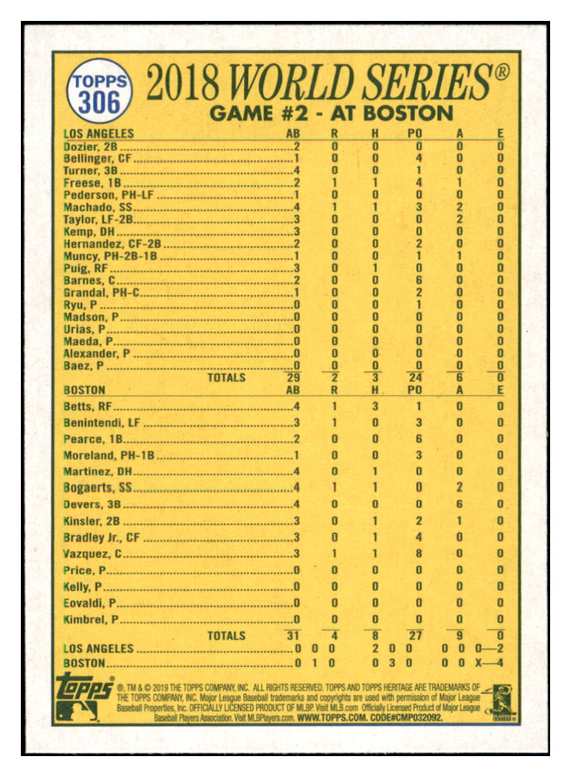 2019 Topps Heritage J.D. Is Clutch with
Two-Run Single! Boston Red Sox #306
Baseball card TMH1B simple Xclusive Collectibles