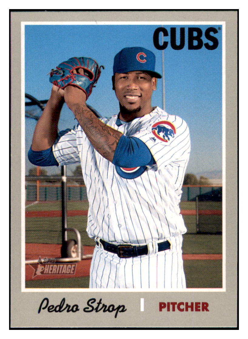 2019 Topps Heritage Pedro Strop Chicago Cubs #346 Baseball card TMH1B_1b simple Xclusive Collectibles