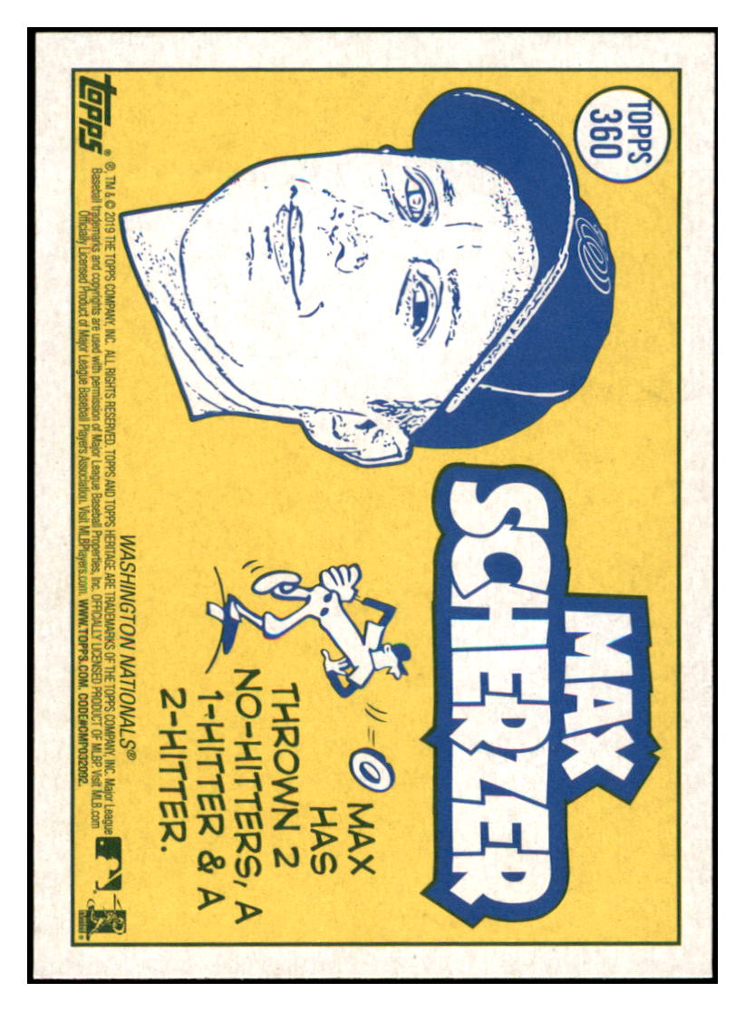 2019 Topps Heritage Max Scherzer Washington Nationals #360 Baseball card Sporting News TMH1B simple Xclusive Collectibles