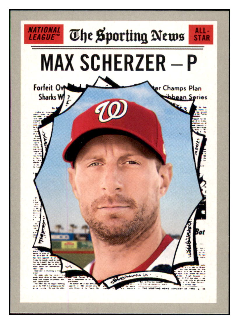 2019 Topps Heritage Max Scherzer Washington Nationals #360 Baseball card Sporting News TMH1B simple Xclusive Collectibles