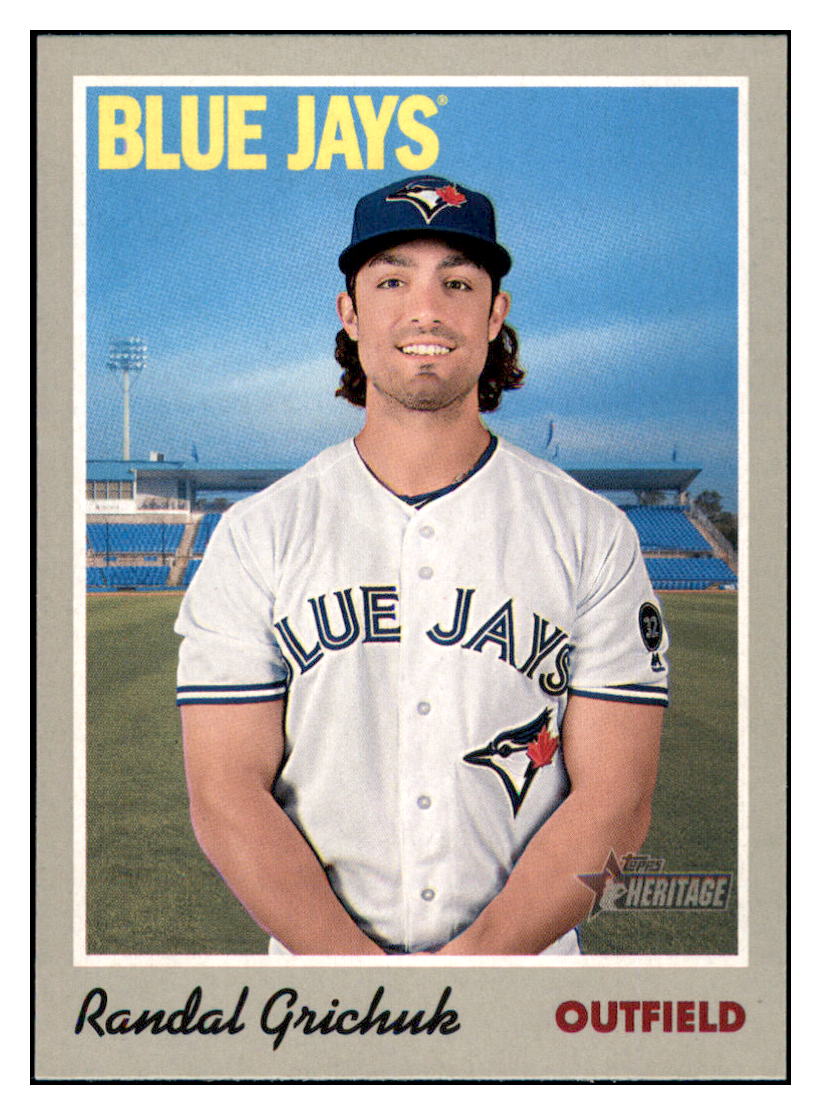 2019 Topps Heritage Randal Grichuk    Toronto Blue Jays #38 Baseball card    TMH1B simple Xclusive Collectibles   