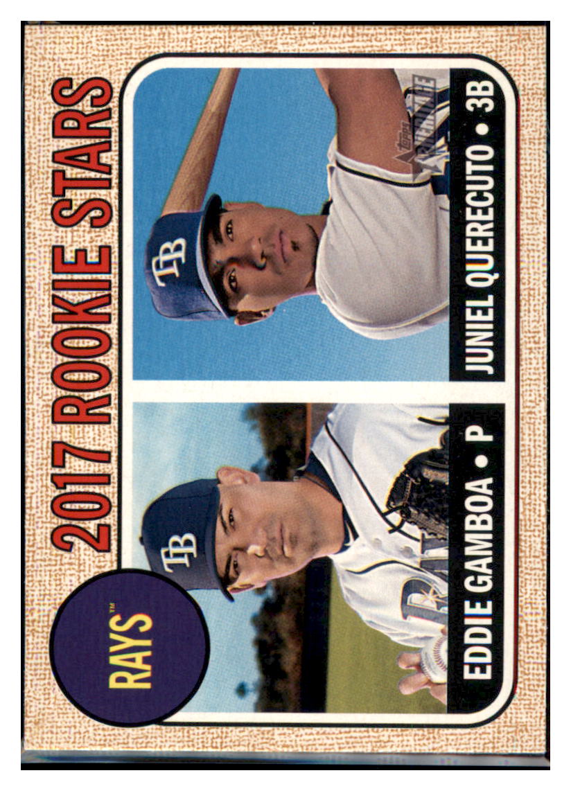 2017 Topps Heritage Juniel Querecuto /
Eddie Gamboa RS, RC Tampa Bay Rays
#127 Baseball card TMH1B simple Xclusive Collectibles