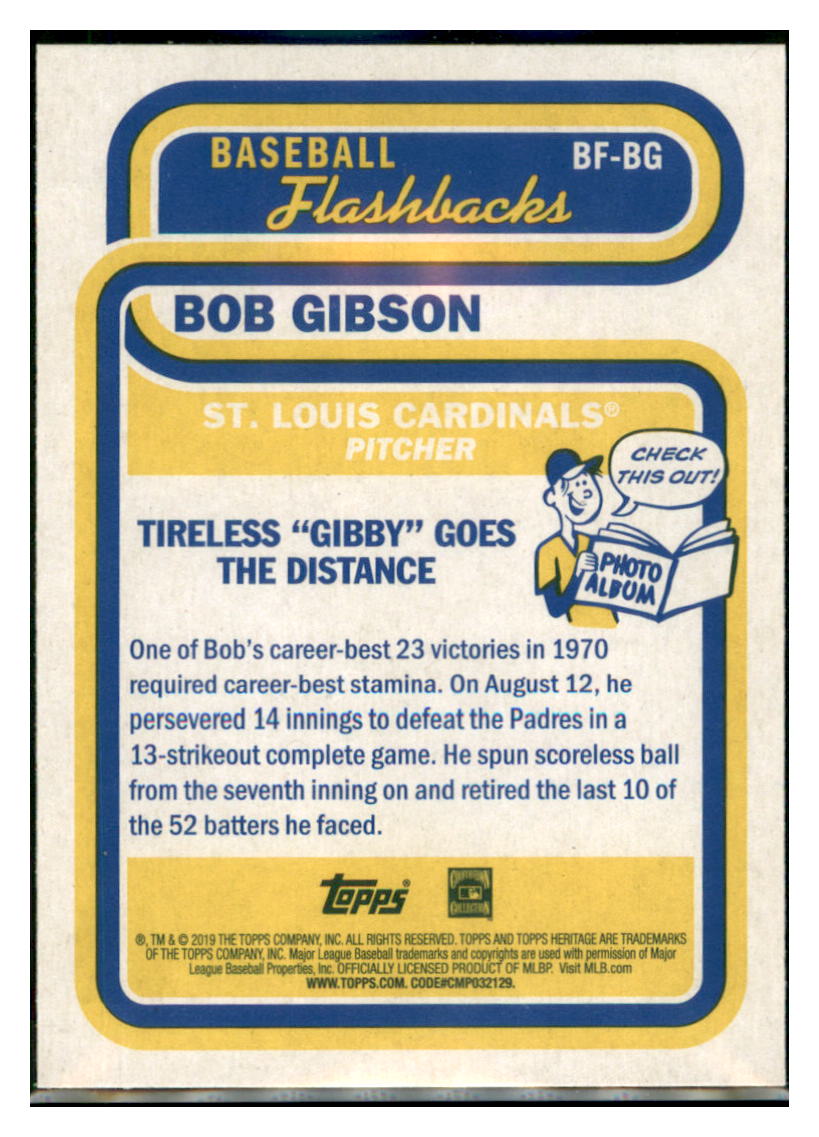 2019 Topps Heritage Bob Gibson St. Louis Cardinals #BF-BG Baseball
card TMH1B simple Xclusive Collectibles