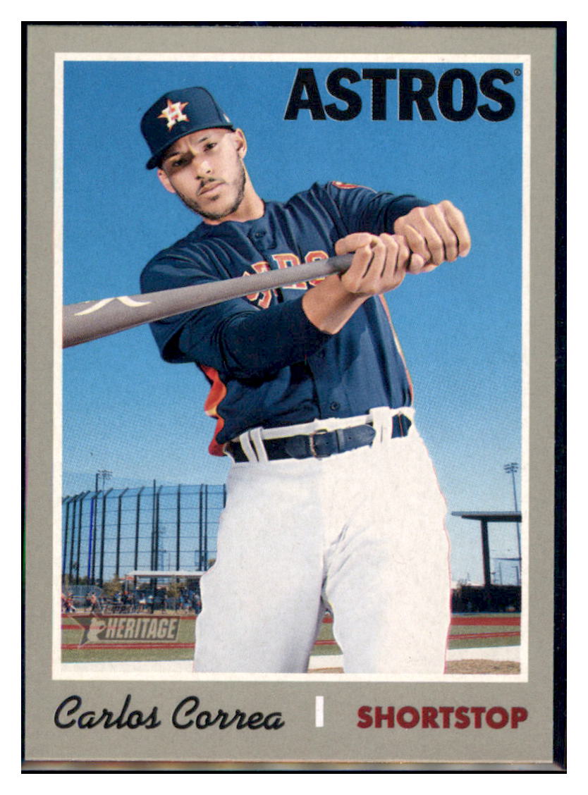 2019 Topps Heritage Carlos Correa    Houston Astros #423 Baseball card    TMH1B simple Xclusive Collectibles