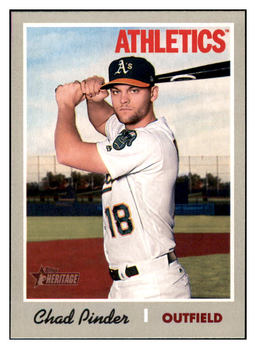 2019 Topps Heritage Chad Pinder    Oakland Athletics #259 Baseball card    TMH1B simple Xclusive Collectibles