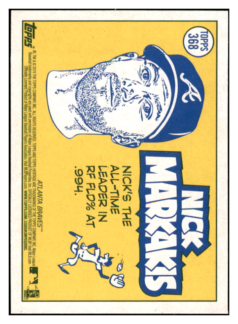 2019 Topps Heritage Nick Markakis Atlanta Braves #368 Baseball card Sporting News TMH1B simple Xclusive Collectibles