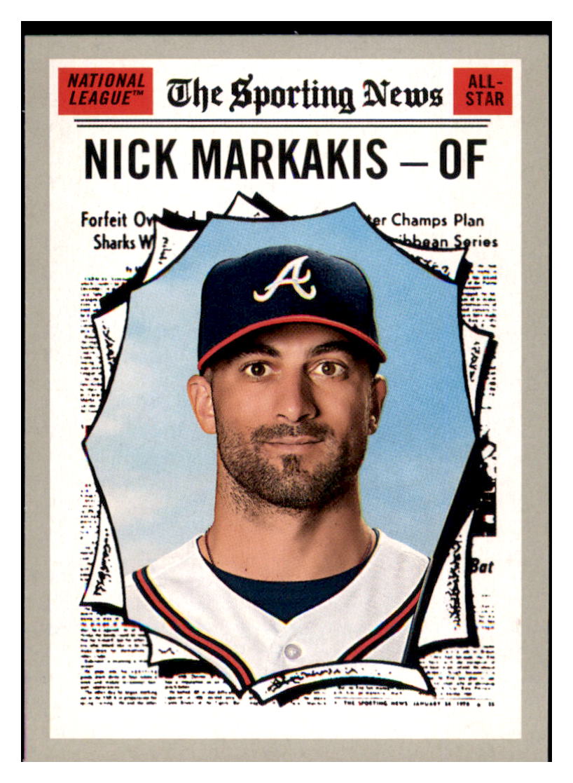 2019 Topps Heritage Nick Markakis Atlanta Braves #368 Baseball card Sporting News TMH1B simple Xclusive Collectibles