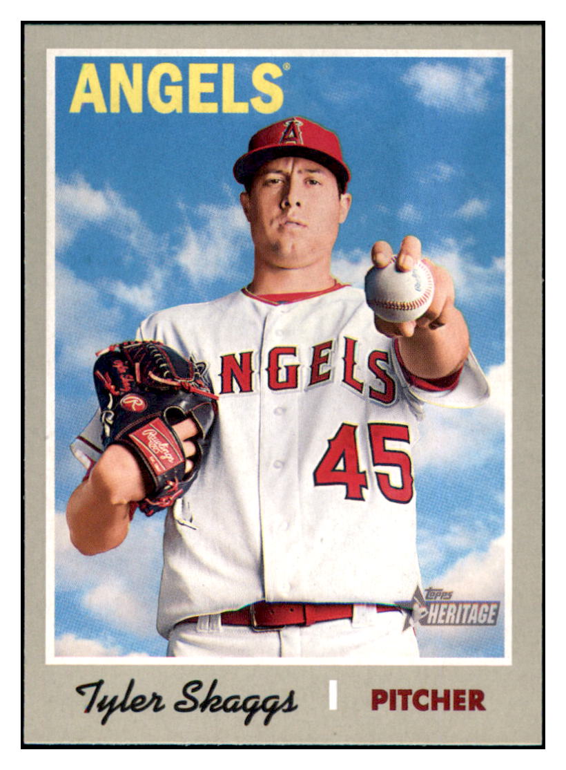 2019 Topps Heritage Tyler Skaggs    Los Angeles Angels #326 Baseball
  card    TMH1B simple Xclusive Collectibles   