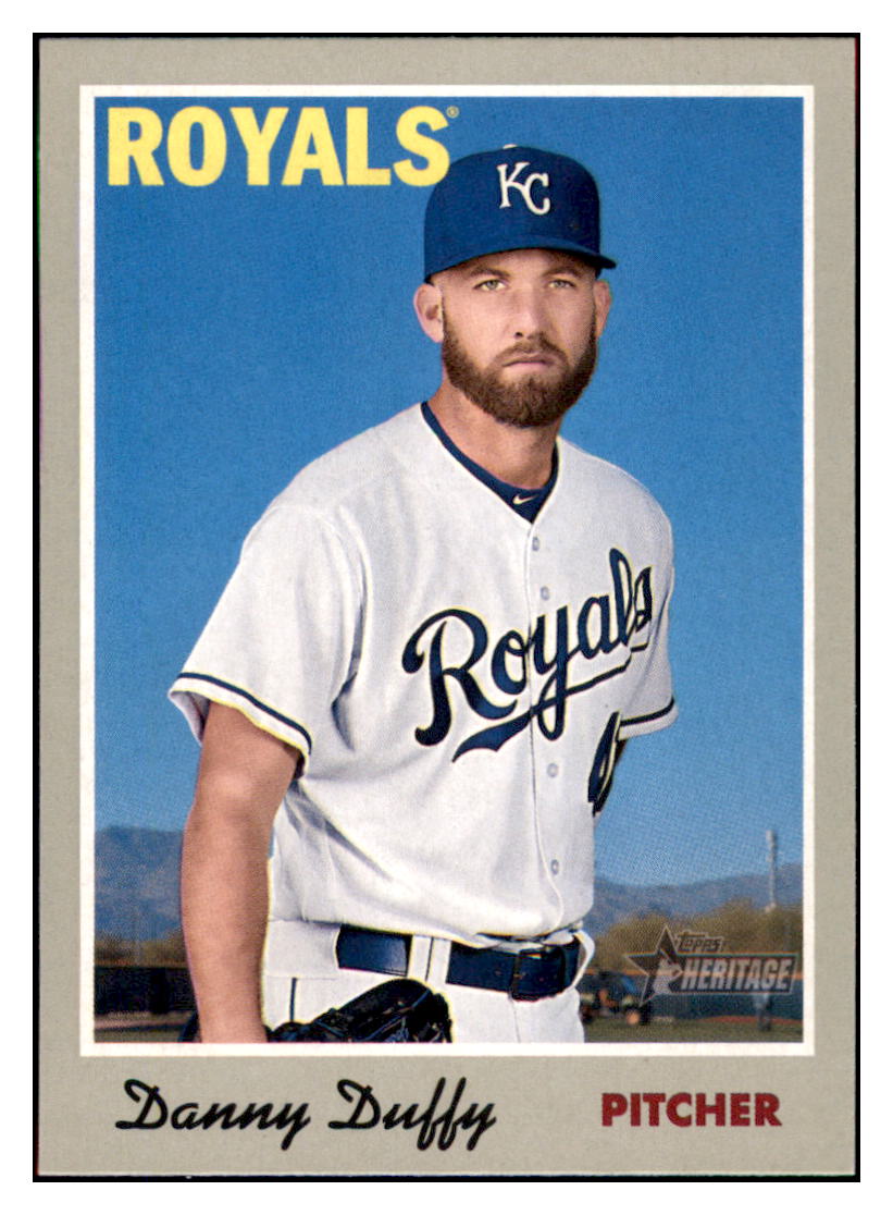2019 Topps Heritage Danny Duffy    Kansas City Royals #37 Baseball card    TMH1B simple Xclusive Collectibles   