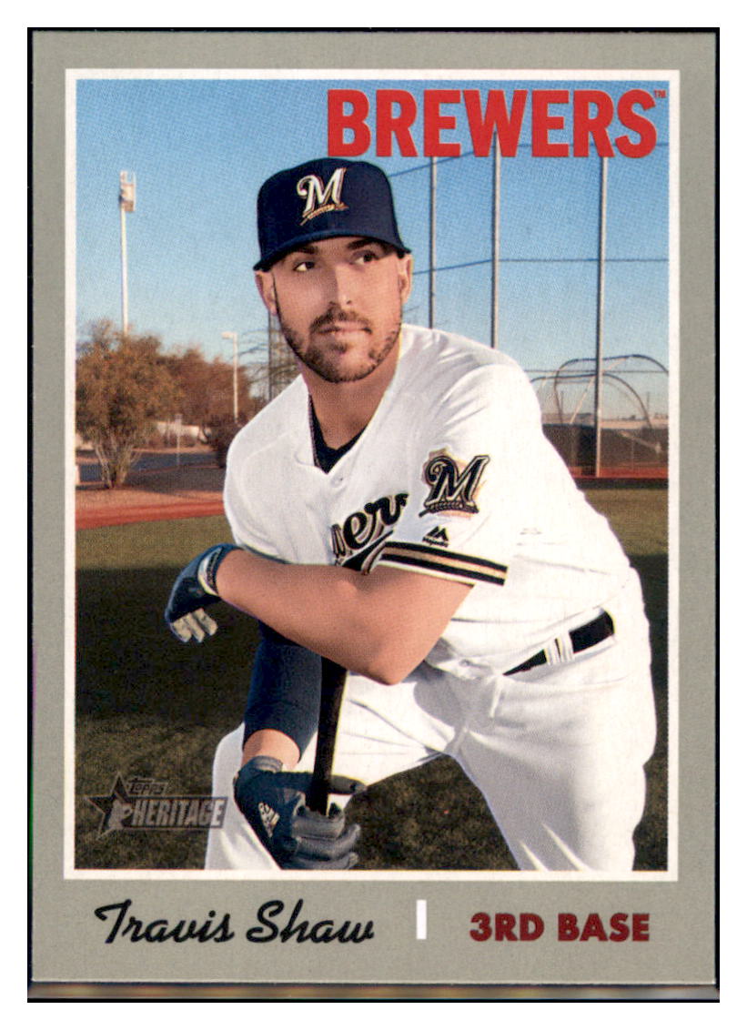 2019 Topps Heritage Travis Shaw Milwaukee Brewers #231 Baseball card TMH1B simple Xclusive Collectibles
