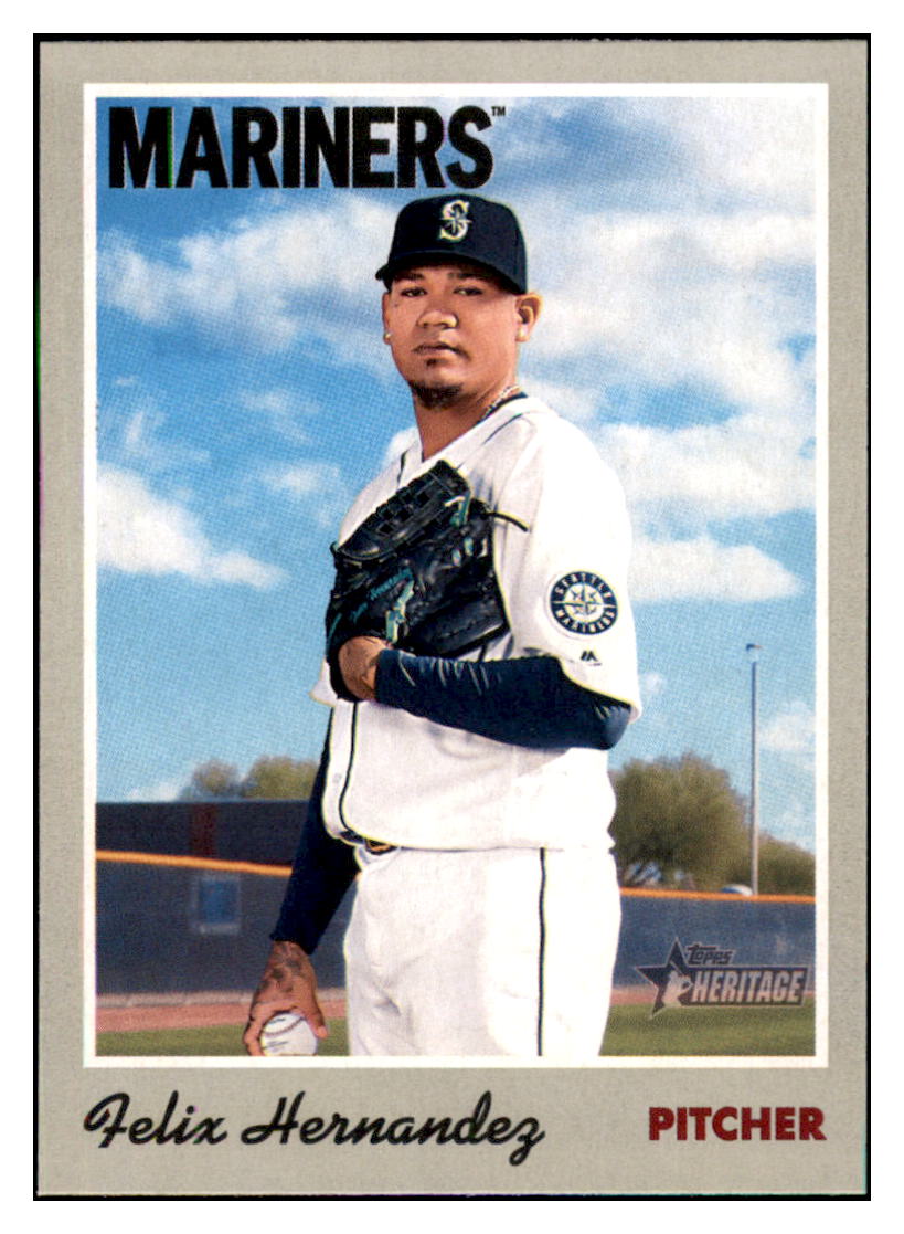 2019 Topps Heritage Felix Hernandez    Seattle Mariners #2 Baseball card    TMH1B simple Xclusive Collectibles