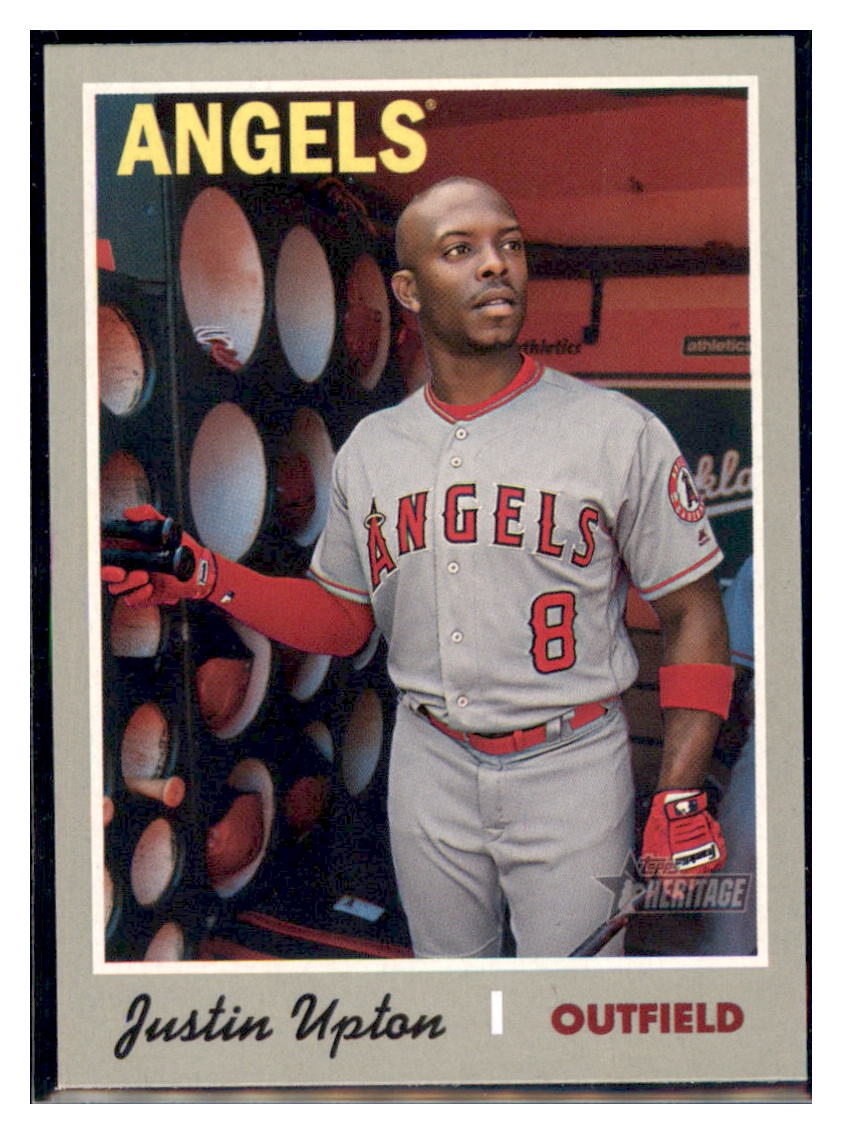 2019 Topps Heritage Justin Upton Los Angeles Angels #421 Baseball
card TMH1B simple Xclusive Collectibles