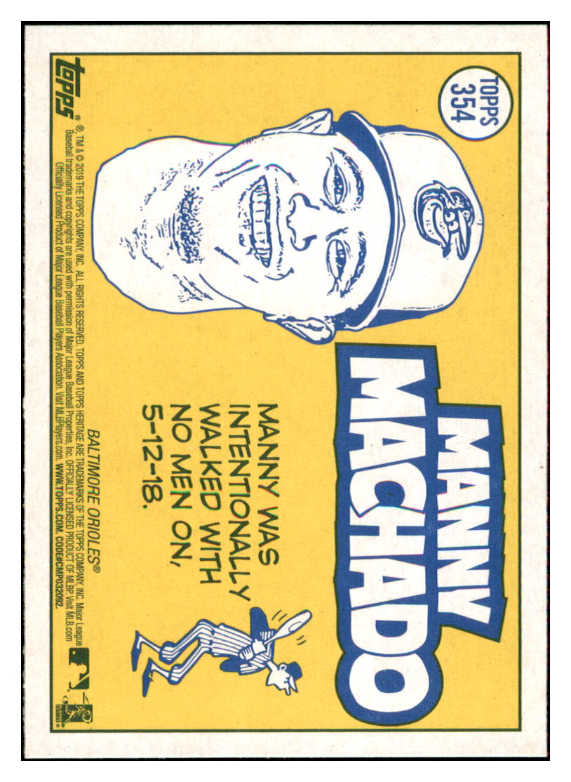 2019 Topps Heritage Manny Machado    Baltimore Orioles #354 Baseball card PSA
  ALL  TMH1B simple Xclusive Collectibles