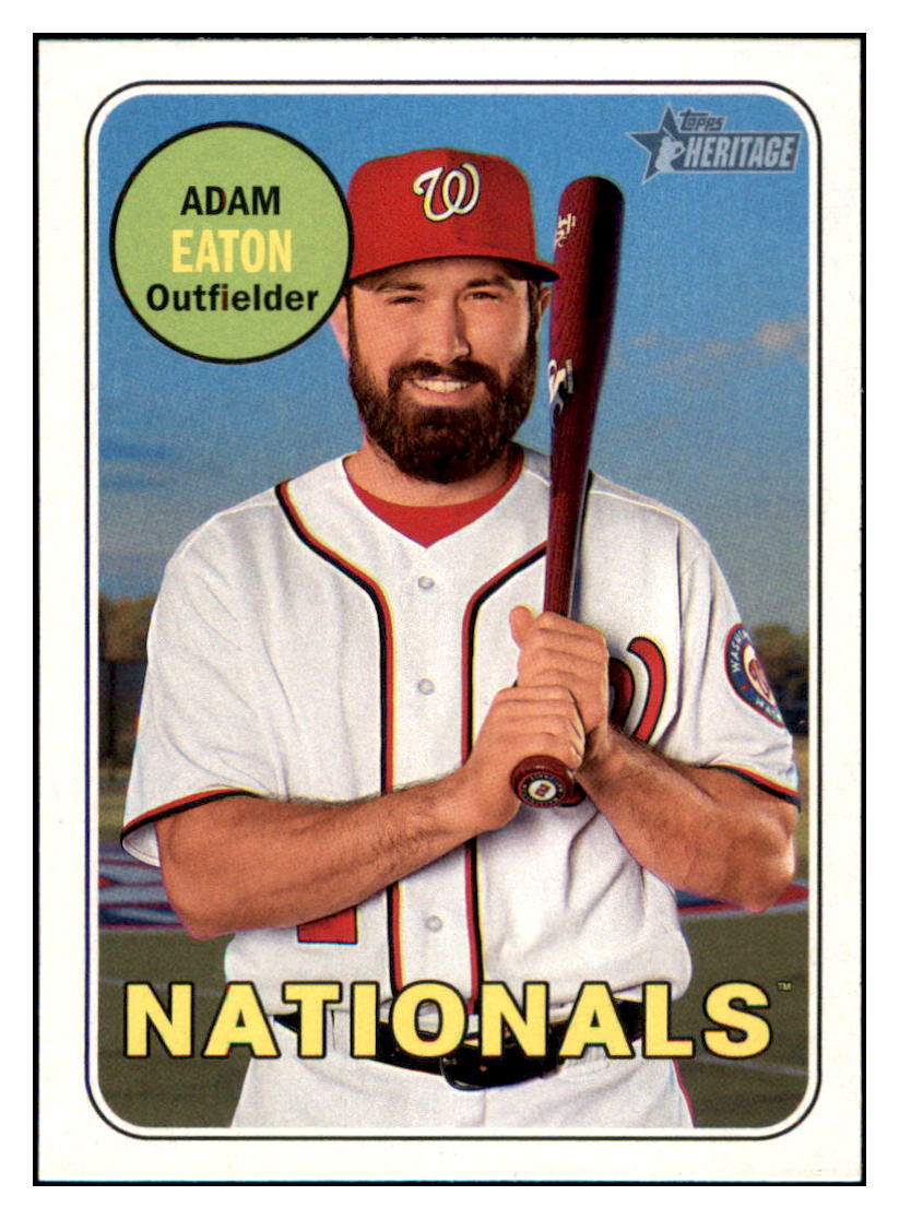 2018 Topps Heritage Adam Eaton Washington Nationals #255 Baseball
card TMH1B simple Xclusive Collectibles
