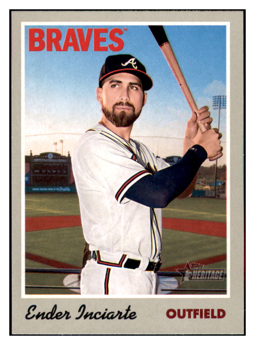 2019 Topps Heritage Ender Inciarte    Atlanta Braves #105 Baseball card    TMH1B simple Xclusive Collectibles