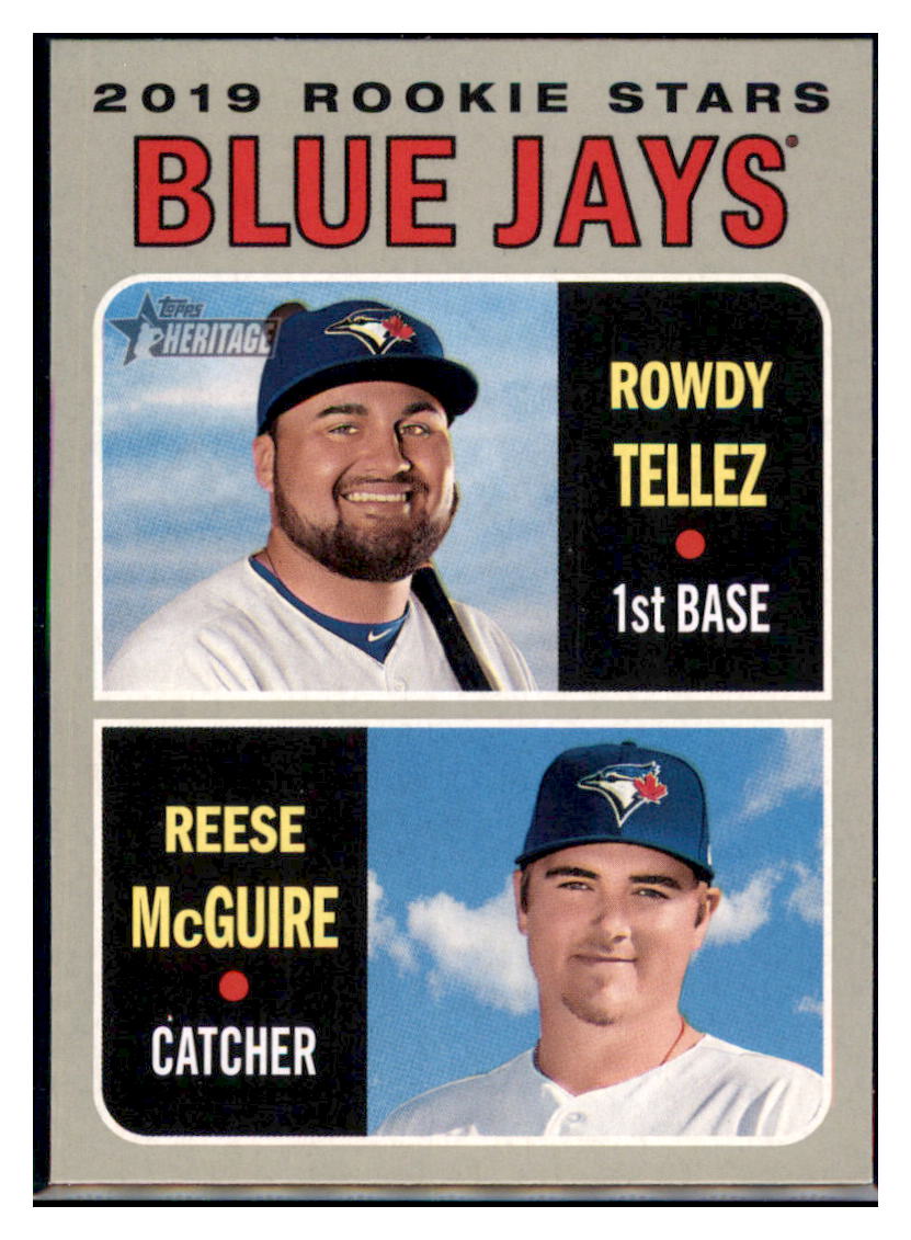 2019 Topps Heritage Rowdy Tellez / Reese
McGuire CPC, RC, RS Toronto Blue
Jays #109 Baseball card TMH1B simple Xclusive Collectibles