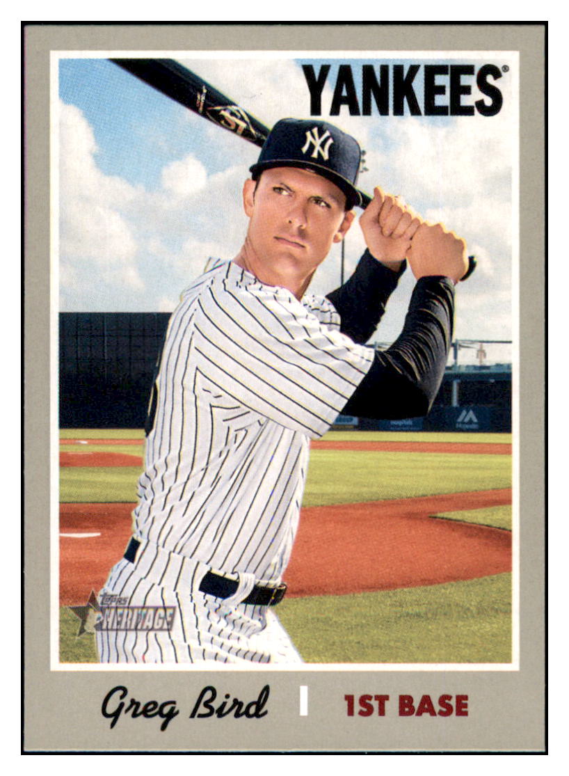 2019 Topps Heritage Greg Bird    New York Yankees #297 Baseball card    TMH1B simple Xclusive Collectibles