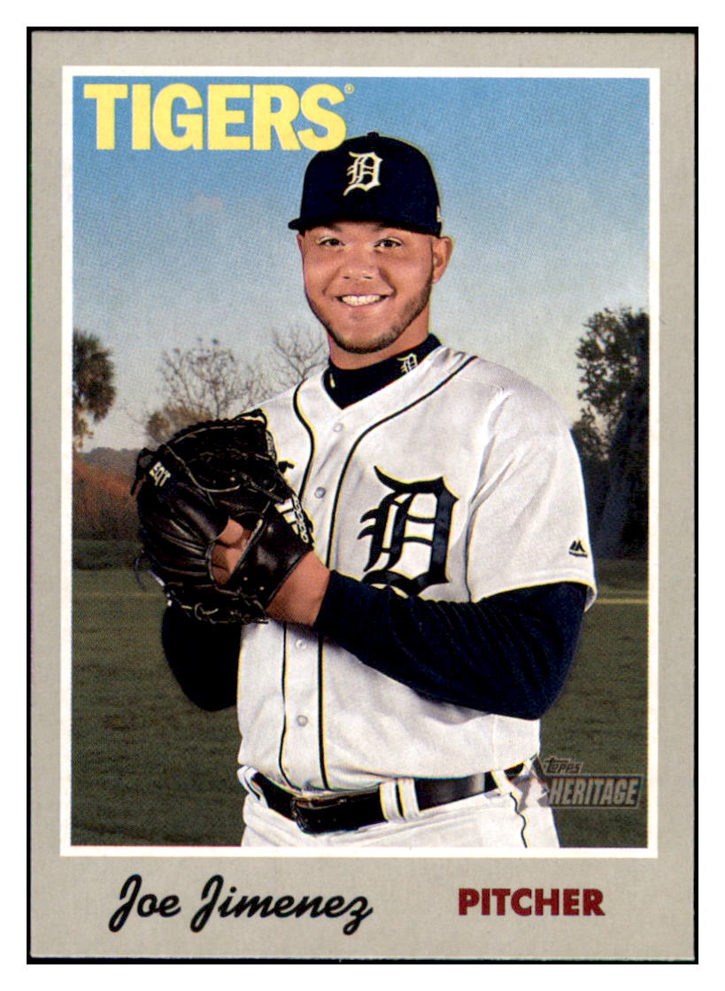 2019 Topps Heritage Joe Jimenez Detroit Tigers #95 Baseball card TMH1B_1a simple Xclusive Collectibles