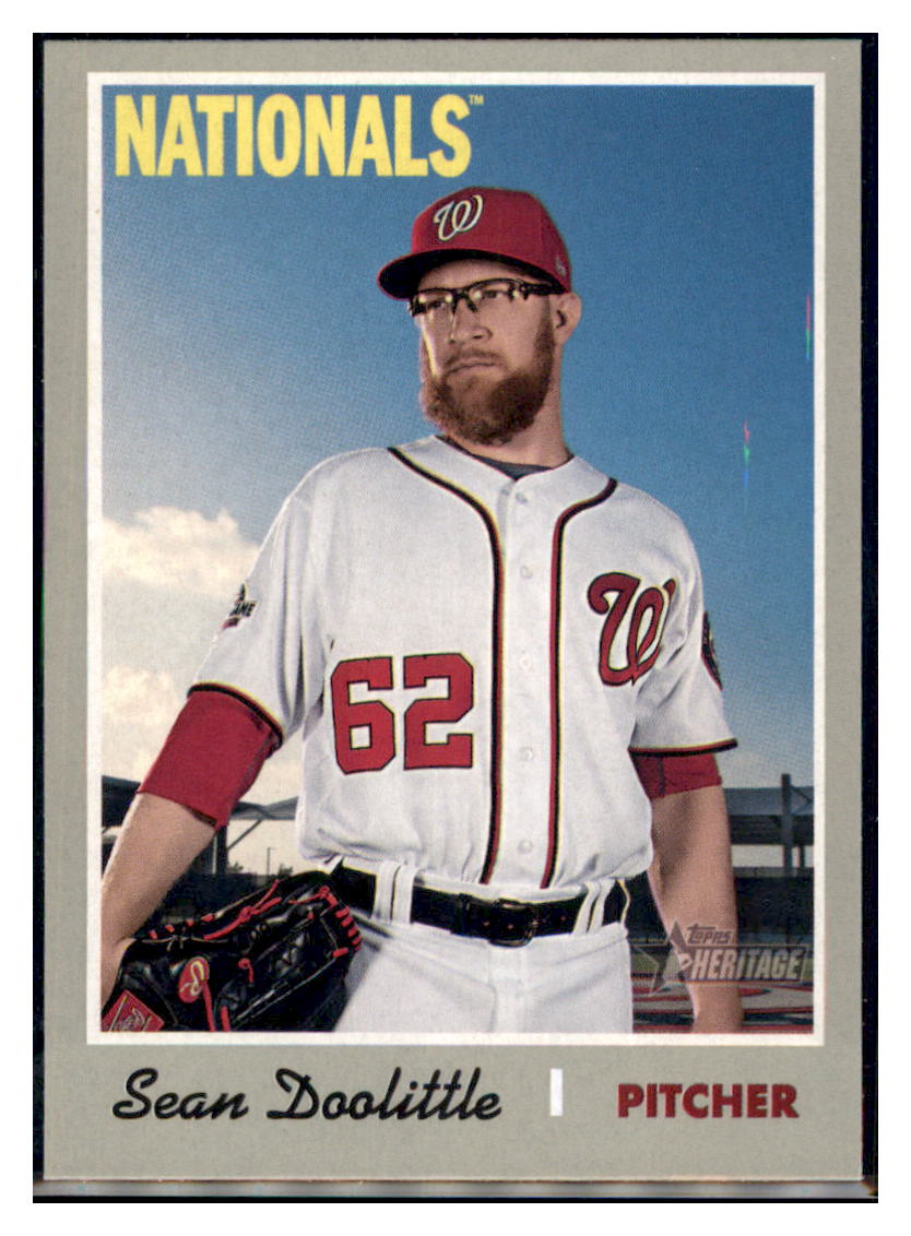 2019 Topps Heritage Sean Doolittle Washington Nationals #495 Baseball
card TMH1B simple Xclusive Collectibles