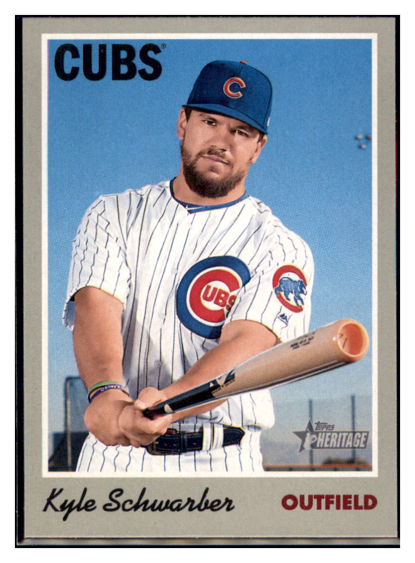 2019 Topps Heritage Kyle Schwarber Chicago Cubs #117 Baseball card TMH1B simple Xclusive Collectibles