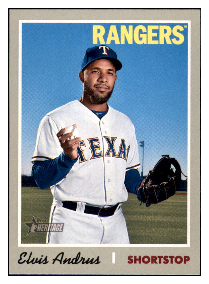 2019 Topps Heritage Elvis Andrus    Texas Rangers #303 Baseball card    TMH1B_1a simple Xclusive Collectibles   