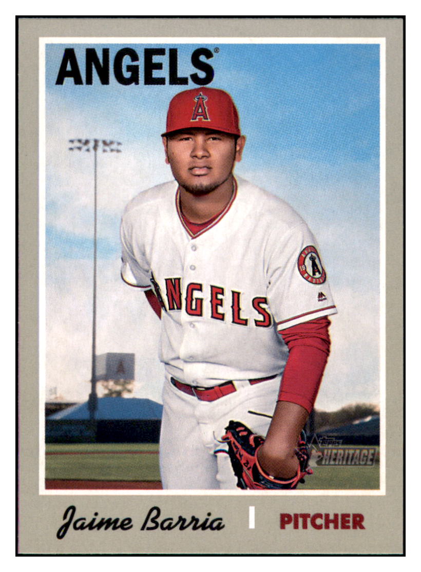 2019 Topps Heritage Jaime Barria Los Angeles Angels #173 Baseball
card TMH1B simple Xclusive Collectibles