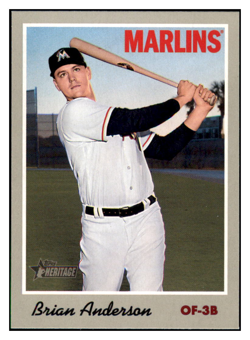 2019 Topps Heritage Brian Anderson Miami Marlins #93 Baseball card TMH1B simple Xclusive Collectibles
