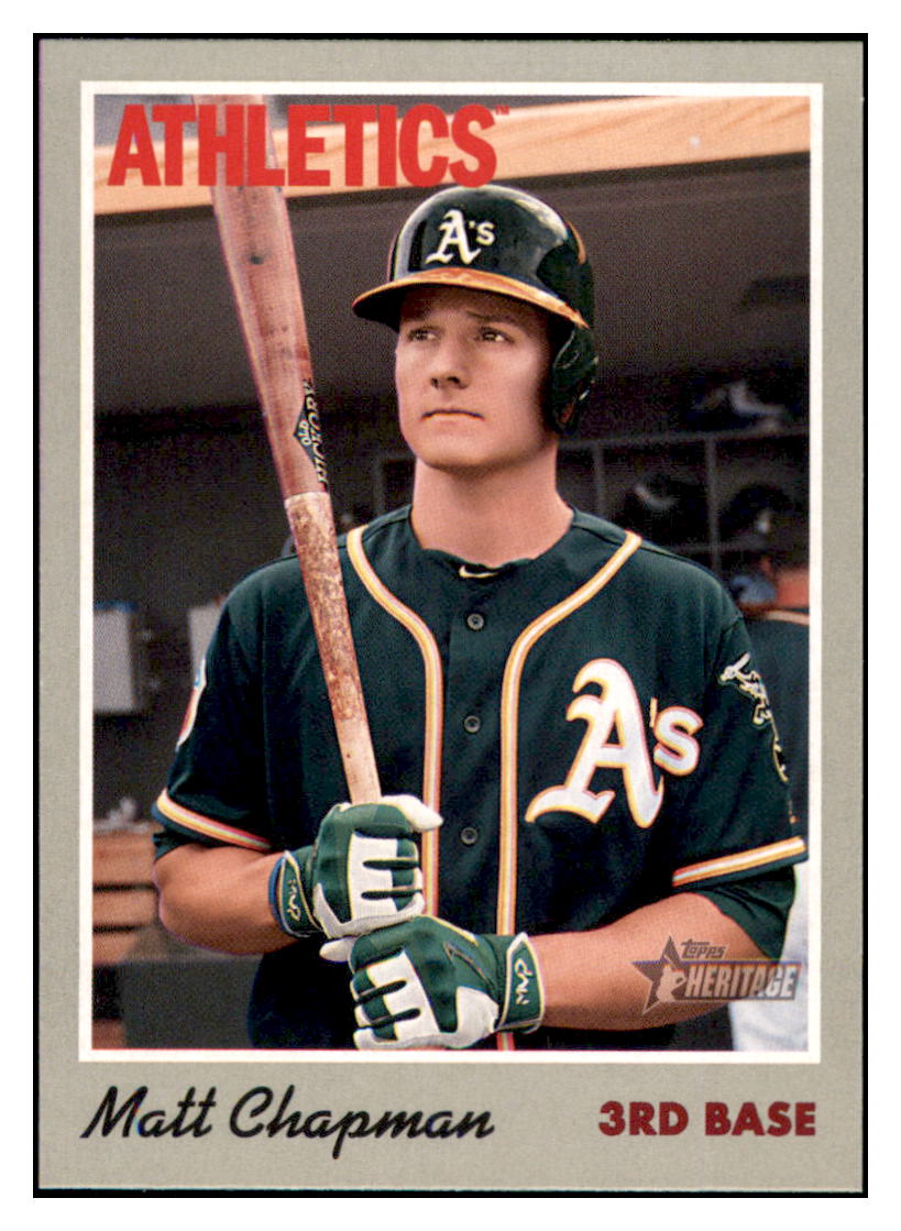 2019 Topps Heritage Matt Chapman Oakland Athletics #120 Baseball card TMH1B simple Xclusive Collectibles