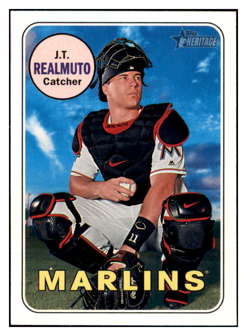 2018 Topps Heritage J.T. Realmuto    Miami Marlins #388 Baseball card    TMH1B simple Xclusive Collectibles   