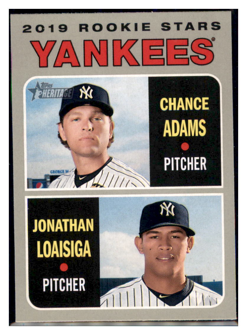 2019 Topps Heritage Chance Adams /
Jonathan Loaisiga CPC, RC, RS New
York Yankees #189 Baseball card
TMH1B simple Xclusive Collectibles