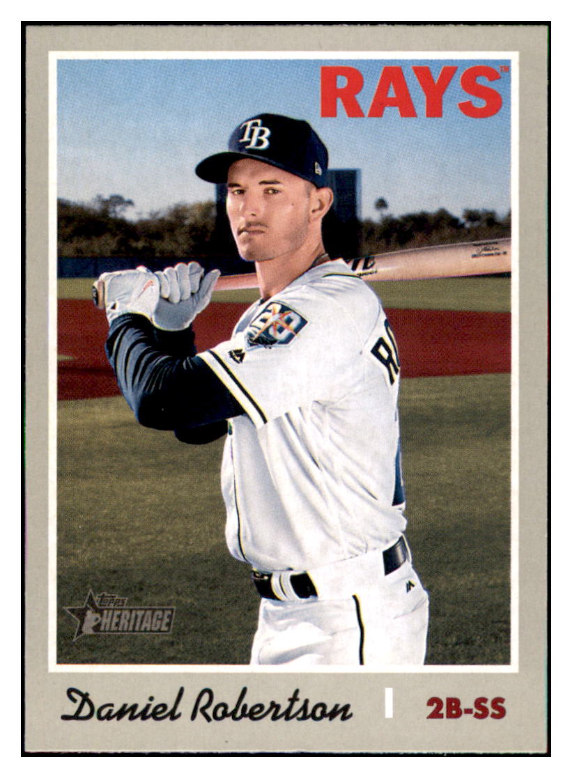 2019 Topps Heritage Daniel Robertson Tampa Bay Rays #175 Baseball card TMH1B simple Xclusive Collectibles