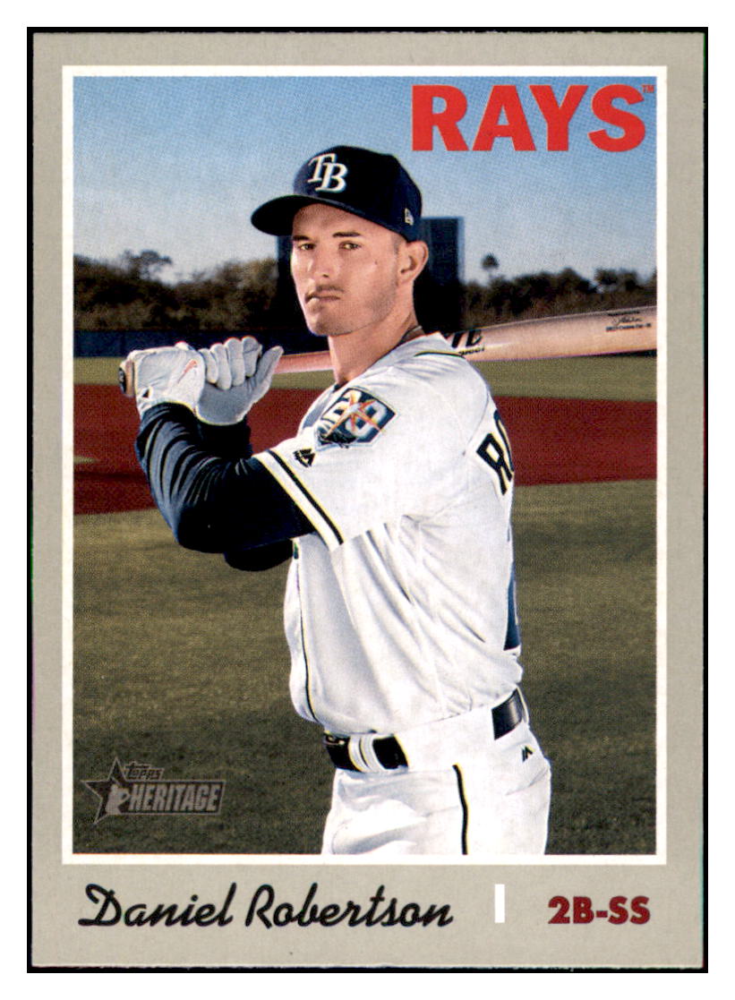 2019 Topps Heritage Daniel Robertson    Tampa Bay Rays #175 Baseball card    TMH1B simple Xclusive Collectibles   