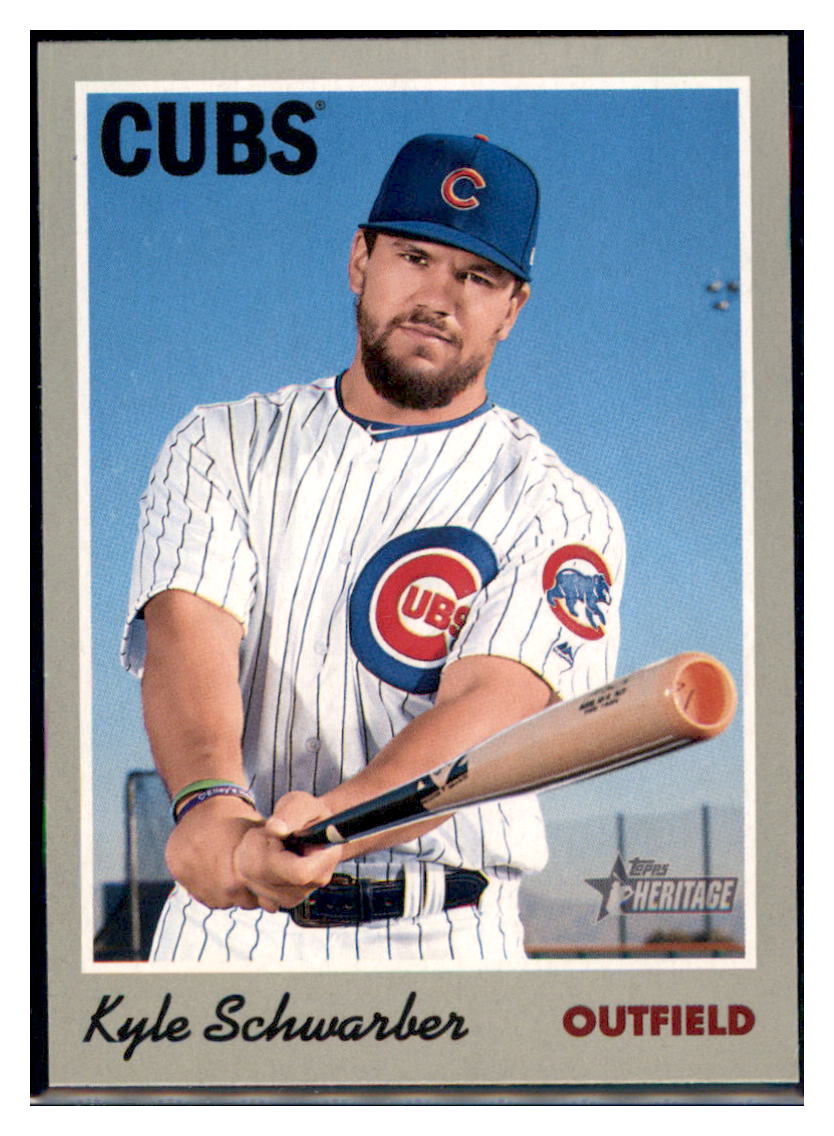2019 Topps Heritage Kyle Schwarber Chicago Cubs #117 Baseball card TMH1B_1b simple Xclusive Collectibles