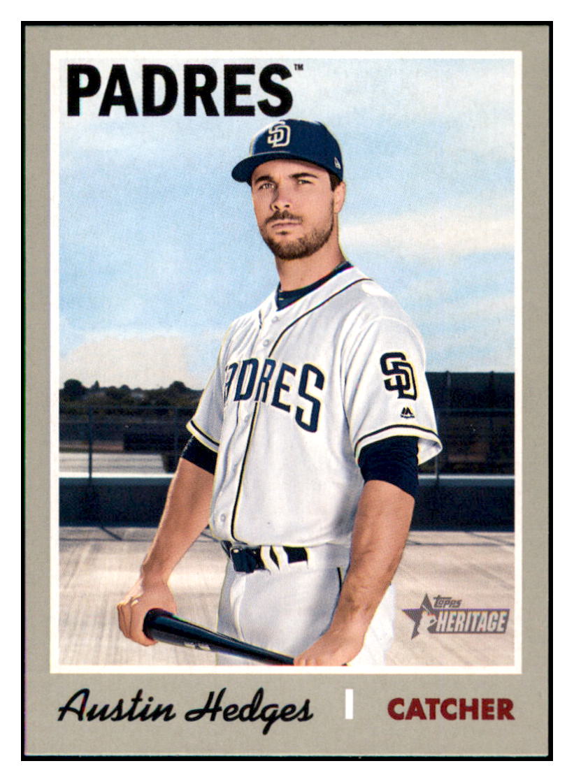 2019 Topps Heritage Austin Hedges    San Diego Padres #284 Baseball card    TMH1B simple Xclusive Collectibles   