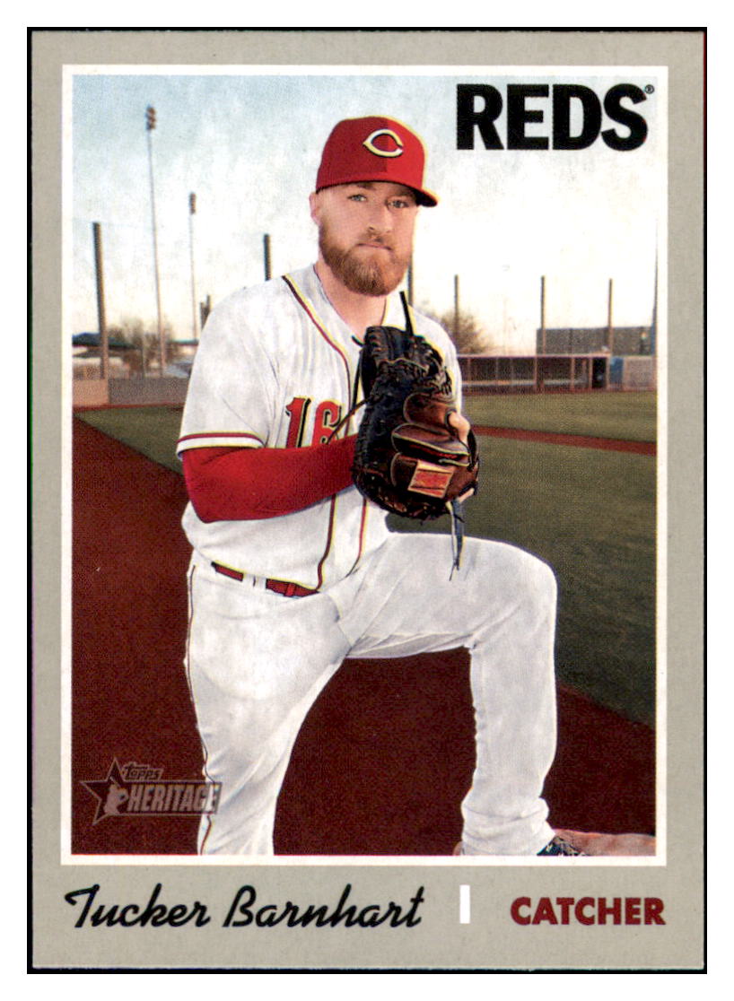 2019 Topps Heritage Tucker Barnhart Cincinnati Reds #296 Baseball card TMH1B simple Xclusive Collectibles