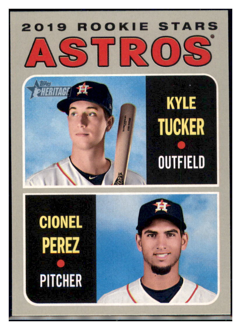 2019 Topps Heritage Kyle Tucker / Cionel
  Perez CPC, RC, RS    Houston Astros
  #227 Baseball card    TMH1B simple Xclusive Collectibles